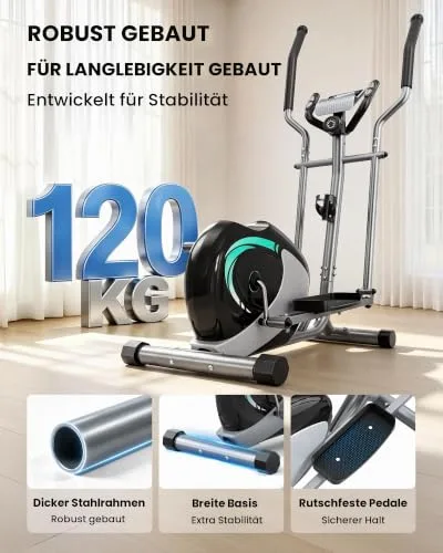 Dripex Crosstrainer magnetisch, 16 Widerstandsstufen (Grün) – Ansicht 4
