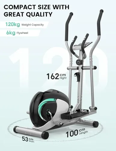 THERUN Crosstrainer mit 16 Widerstandsstufen (Schwarz) – Ansicht 6